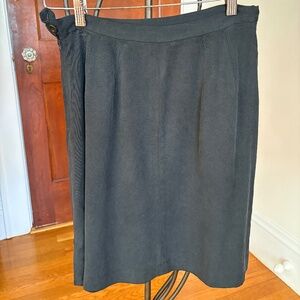 Dark Grey 100% Silk Skirt